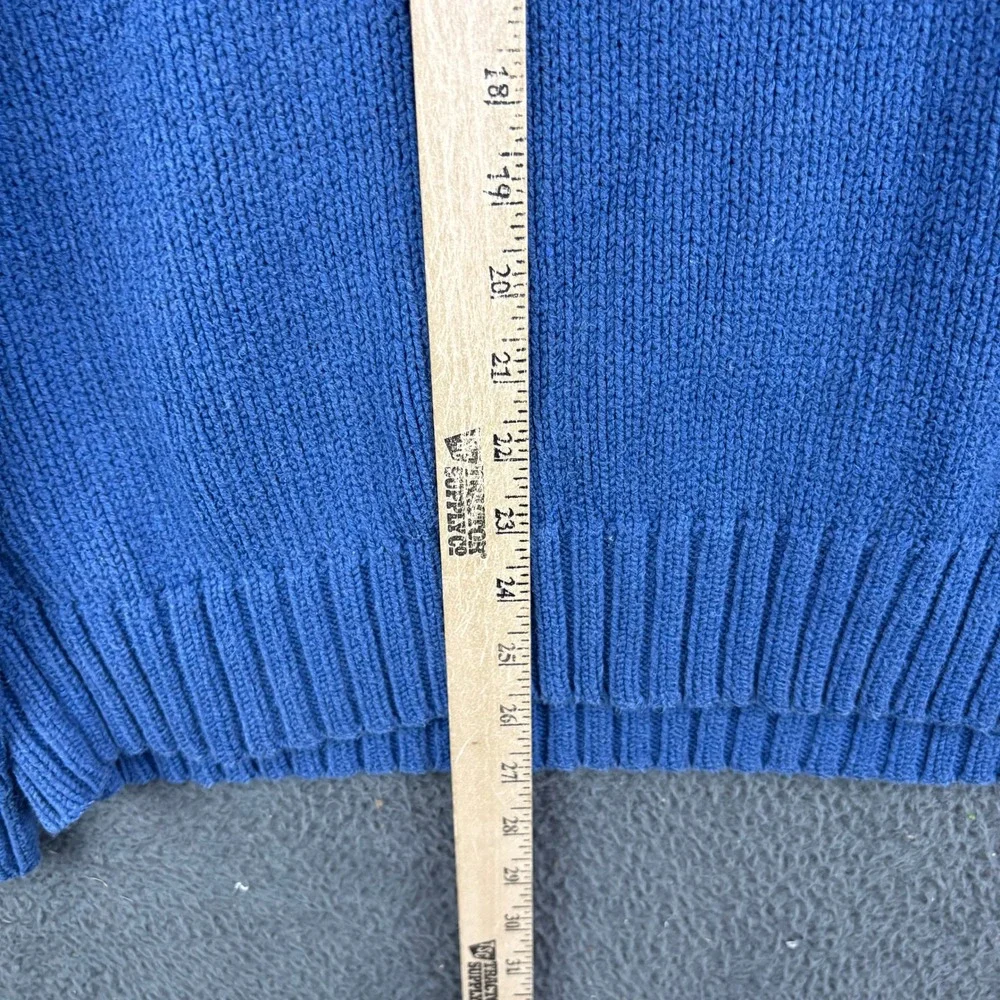 Polo‎ Ralph Lauren Mens XXL Blue Cotton Shaker Knit Quarter Zip Pullover Sweater